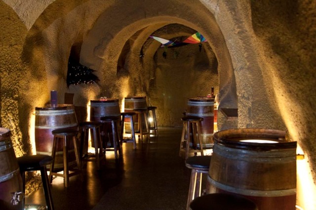 Wine bar in the caves beneath Hospedaria los Paredes  (Stillman Rogers photo)